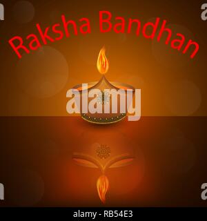Raksha Bandhan Festival Grußkartenvorlage. Schönen Hintergrund mit Abbildung der rakhi. Design Vector Illustration Stock Vektor