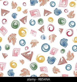 Nahtlose Muster von einfachen farbigen abstrakten Formen. Vector Illustration Stock Vektor