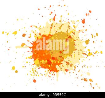 Farbe Flecken Grunge Background Vektor. Farbiger Tinte splatter, Spray Blots, Schlamm spot Elemente. Aquarellfarbe Spritzer Muster, Abstrich Flüssigkeit Flecken spo Stock Vektor