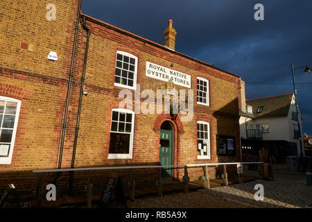 Die königliche Native Oyster speichert Seafood Restaurant, Horsebridge, Whitstable, Kent. Stockfoto