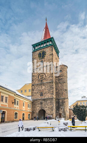 Valdicka valdicka Brana (Tor), 1568, im Winter, in Jičín, Tschechien Stockfoto