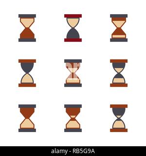 Sanduhr auf weißem Hintergrund. Flat, Vector Illustration. Stock Vektor