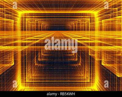 Abstrakte Technologie Hintergrund - Tunnel oder Portal - Digital ge Stockfoto