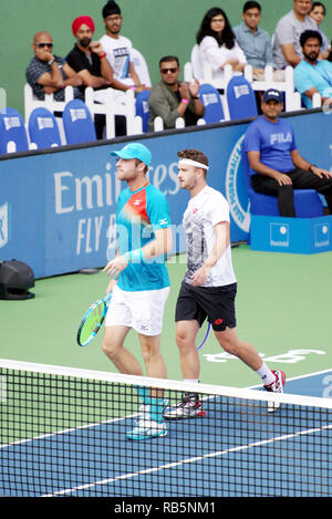 Pune, Indien. 5. Januar 2019. Luke Bambridge und Jonny O'Mara in Aktion im Doppel Finale bei Tata Open Maharashtra in Pune, Indien. Stockfoto