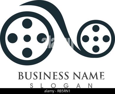 Filmstreifen Logo Template Vector Illustration Design Stock Vektor