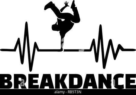 Heartbeat Puls mit breakdancer und Tanz bewegen Stockfoto