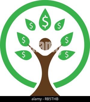 Baum grün Personen Personalausweis Vektor logo Vorlage Stock Vektor