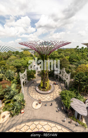 Singapur - Dezember 2018: Luftaufnahme des botanischen Garten, Gärten an der Bucht in Singapur. Stockfoto