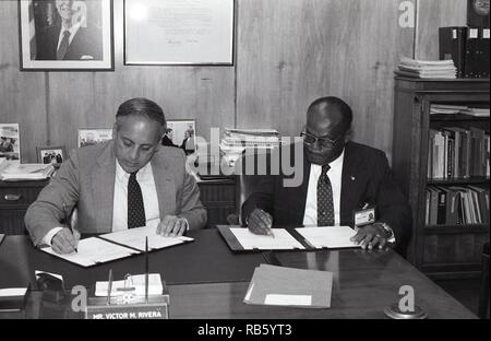 Barbados - Riverod Jay-Konferenz/Unterschriften Stockfoto