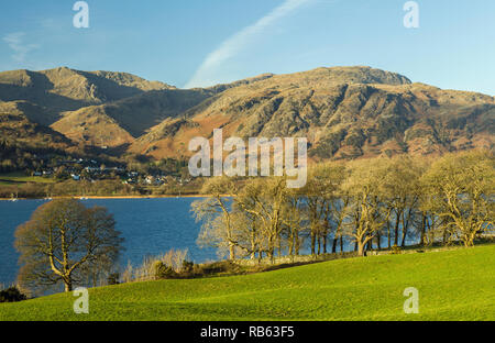 Die coniston Fells Lake District National Park Cumbria am Tag der neuen Jahre, Januar 1. Stockfoto