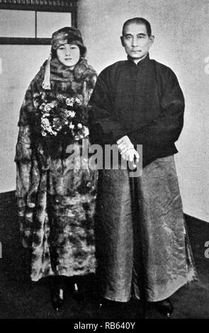 Sun Yat-Sen (1866-1925) und seine Frau - war ein chinesischer Revolutionär, erste Präsident und Begründer der Republik China Stockfoto