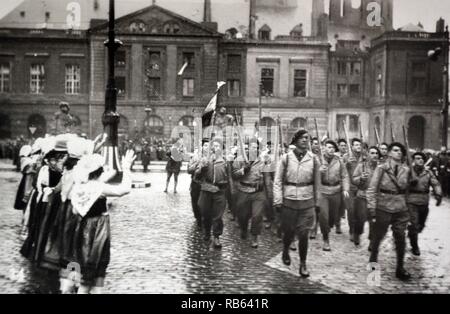 Feiern in Straßburg nach der Befreiung von der deutschen Besatzung im Zweiten Weltkrieg Stockfoto