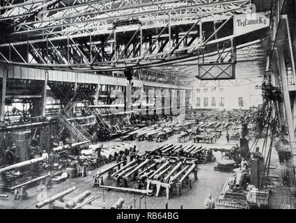 Die Krupp-Waffe arbeitet in Essen, Deutschland, im ersten Weltkrieg Stockfoto