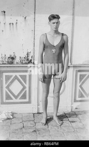 Johnny Weissmuller (Peter Johann WeissmA 1/4 ller geboren; 1904 - 20. Januar 1984. Österreichisch-amerikanische Konkurrenz Schwimmer und Schauspieler am besten für Tarzan spielen in den Filmen der 1930er und 1940er Jahren und für eine der besten schwimmen Aufzeichnungen des 20. Jahrhunderts gekannt Stockfoto