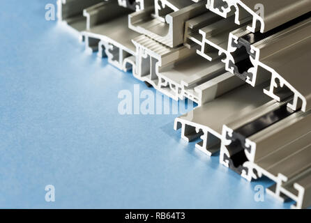 Aluminium eloxiert Profil pvc-closeup Stockfoto