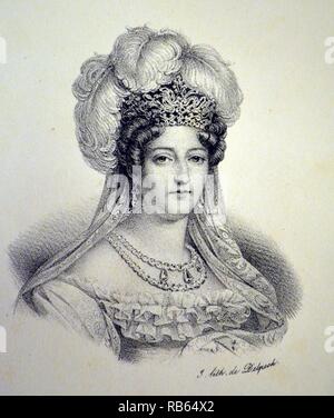 Marie Therese Charlotte, Herzogin von Angoulême (1778-1851) edest Kind von Ludwig XVI. von Frankreich. Als Frau der Thronfolger wurde sie als La Dauphine nach dem Bourbon Restaurierung im Jahre 1814 bekannt, bis der 1830er Revolution. Lithographie, Paris, c 1840. Stockfoto