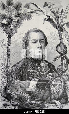 Georges-Louis Leclerc, comte de Buffon (1707-1788), französischer Naturforscher, Autor des Multi-Volume''Histoire Naturelle". Gravur, Paris, 1874. Stockfoto