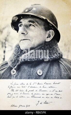 Jean Joseph Marie Gabriel de Lattre de Tassigny, GCB, MC (2. Februar 1889 - 11. Januar 1952) war ein französischer militärischen Helden des Zweiten Weltkrieges und Commander in der ersten Indochina Krieg. Stockfoto