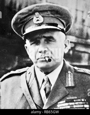 Feldmarschall William Edmund Ironside, 1st Baron Ironside GCB, CMG, DSO, (6. Mai 1880 bis 22. September 1959) war ein britischer Offizier in der Armee, der als Leiter der kaiserlichen Generalstab im ersten Jahr der zweiten Weltkrieg diente. Stockfoto