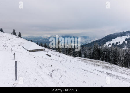 Winter Im Gantrisch Gebiet, Berner Oberland Stockfoto