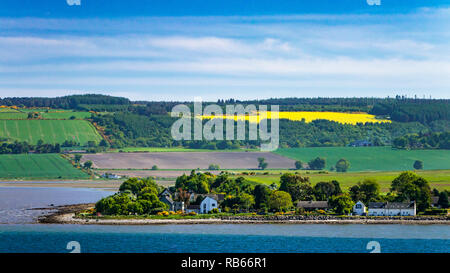 Die Cromarty Firth Küste in der Nähe von Invergordon, Sootland, Großbritannien, Europa. Stockfoto