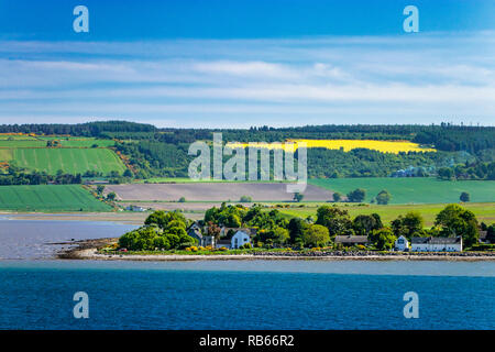 Die Cromarty Firth Küste in der Nähe von Invergordon, Sootland, Großbritannien, Europa. Stockfoto