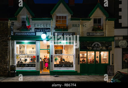 Fishermans Fisch und Chip Shop, Conwy, North Wales. Bild im November 2018 getroffen. Stockfoto