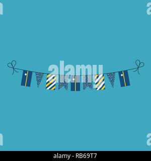 Dekorationen bunting Flags für Nauru nationalen Feiertag in flacher Ausführung. Tag der Unabhängigkeit oder der nationalen Feiertag Konzept. Stock Vektor