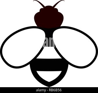 Vector Bee Symbol auf weißem Hintergrund. flachbild Hummel logo Cartoon. honey bee einfache Illustration Stock Vektor