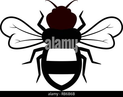 Vector Bee Symbol auf weißem Hintergrund. flachbild Hummel logo Cartoon. honey bee einfache Illustration Stock Vektor