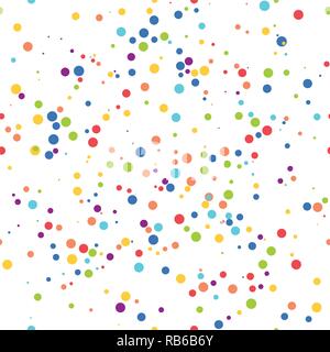 Vektor nahtlose Muster mit Punkten. Nahtloser Hintergrund Textur. Farbenfrohe asymmetrisches Design Stock Vektor