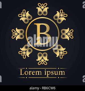 Buchstabe B Golden Monogramm Stock Vektor