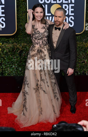 Beverly Hills, USA. 06 Jan, 2019. LOS ANGELES, Ca. Januar 06, 2019: Sam Rockwell & Leslie Bibb auf der 2019 Golden Globe Awards im Beverly Hilton Hotel. © 2019 GFS Photo Library/PictureLux ALLE RECHTE VORBEHALTEN. Credit: PictureLux/Hollywood Archiv/Alamy leben Nachrichten Stockfoto