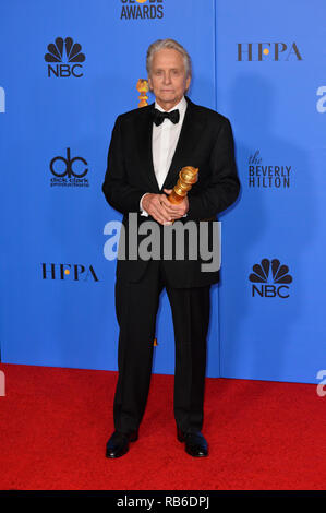 Beverly Hills, USA. 06 Jan, 2019. LOS ANGELES, Ca. Januar 06, 2019: Michael Douglas an der 2019 Golden Globe Awards im Beverly Hilton Hotel. © 2019 GFS Photo Library/PictureLux ALLE RECHTE VORBEHALTEN. Credit: PictureLux/Hollywood Archiv/Alamy leben Nachrichten Stockfoto