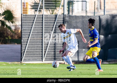 LA MANGA, Spanje, 07-01-2019, Fußball, La Manga Club Resort, niederländischen Eredivisie, Saison 2018/2019, NAC player Arno Verschueren, während der Test Match NAC-Sint-Truiden, Stockfoto