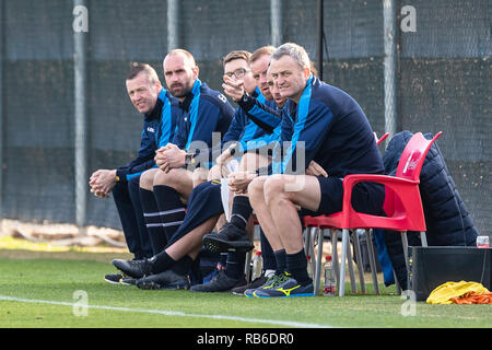 LA MANGA, Spanje, 07-01-2019, Fußball, La Manga Club Resort, niederländischen Eredivisie, Saison 2018/2019, technisches Personal von NAC, während der Test Match NAC-Sint-Truiden, Stockfoto