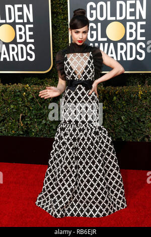 Beverly Hills, USA. 06 Jan, 2019. Sofia Carson die Teilnahme an der 76. jährlichen Golden Globe Awards im Beverly Hilton Hotel am 6. Januar 2019. Credit: Geisler-Fotopress GmbH/Alamy leben Nachrichten Stockfoto