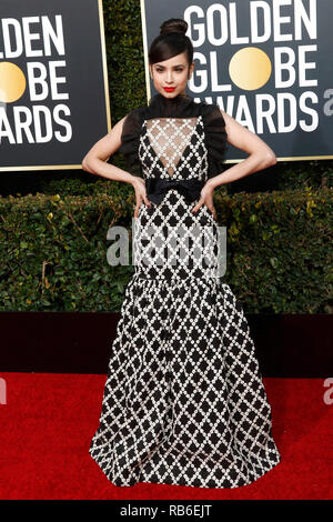 Beverly Hills, USA. 06 Jan, 2019. Sofia Carson die Teilnahme an der 76. jährlichen Golden Globe Awards im Beverly Hilton Hotel am 6. Januar 2019. Credit: Geisler-Fotopress GmbH/Alamy leben Nachrichten Stockfoto