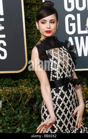 Beverly Hills, USA. 06 Jan, 2019. Sofia Carson die Teilnahme an der 76. jährlichen Golden Globe Awards im Beverly Hilton Hotel am 6. Januar 2019. Credit: Geisler-Fotopress GmbH/Alamy leben Nachrichten Stockfoto