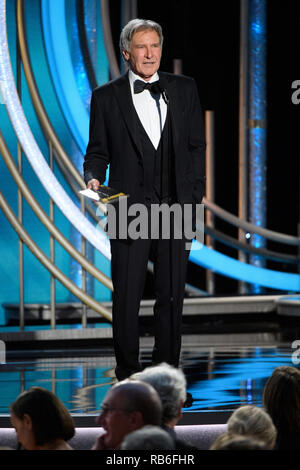 Beverly Hills, USA. 06 Jan, 2019. Harrison Ford präsentiert auf der 76. jährlichen Golden Globe Awards im Beverly Hilton in Beverly Hills, CA am 6. Januar 2019. Credit: PictureLux/Hollywood Archiv/Alamy leben Nachrichten Stockfoto