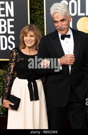 Katharine Ross und Sam Elliott nehmen an der 76. jährlichen Golden Globe Awards, Golden Globes, im Beverly Hilton Hotel in Beverly Hills, Los Angeles, USA, am 06. Januar 2019. | Verwendung weltweit Stockfoto