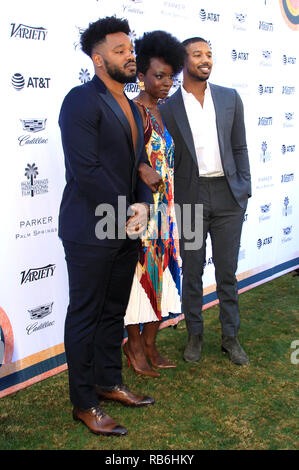 Ryan Coogler, Danai Gurira und Michael B. Jordanien die Teilnahme an der '10 Direktoren zu beobachten Brunch" während der 30 Palm Springs International Film Festival auf dem Parker Hotel am 4. Januar 2018 in Palm Springs, Kalifornien. Stockfoto