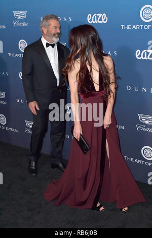 Mel Gibson und seine Freundin Rosalind Ross an der Kunst des 12. jährlichen Feier des Elysium - der Himmel am 5. Januar 2019 in Los Angeles, Kalifornien. Stockfoto