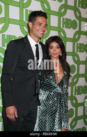 Wells Adams, Sarah Hyland 01/06/2019 der 76. jährlichen Golden Globe Awards HBO nach Party in der Circa 55 Restaurant im The Beverly Hilton, Beverly Hills, CA Foto von Izumi Hasegawa/HollywoodNewsWire. Zusammenarbeit Stockfoto