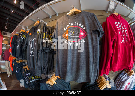 Santa Clara, Kalifornien, USA. 7 Jan, 2019. Januar 07, 2019 - Santa Clara, Kalifornien, USA - 2019 College Football Endspiel Bekleidung ist vor dem College Football Endspiel nationale Meisterschaft Spiel zwischen der Clemson Tiger und die Alabama Crimson Tide am Levi's Stadion, Santa Clara, Kalifornien. Quelle: Adam Lacy/ZUMA Draht/Alamy leben Nachrichten Stockfoto