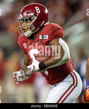 Santa Clara, Kalifornien, USA. 07 Jan, 2019. Während der NCAA College Football Endspiel nationale Meisterschaft Spiel zwischen der Clemson Tiger und die Alabama Crimson Tide, Levi's Stadion in Santa Clara, Kalifornien. Valerie Shoaps/CSM/Alamy leben Nachrichten Stockfoto