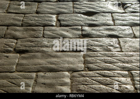 Alte Steinfliesen am Eingang zum Fort St. Angelo, Malta Stockfoto