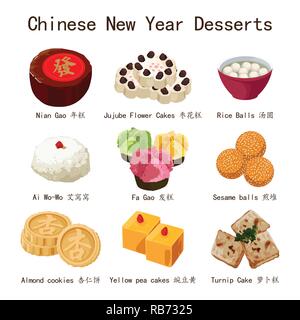 Ein Vektor Illustration des chinesischen neuen Jahres Desserts Stock Vektor