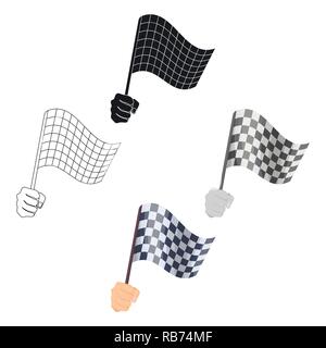 Attribut-, Automobil-, Cartoon, Zelle, kariert, Wettbewerb, Finish, Flagge, Flattern, Go-Kart, Hand, Pferd, Icon, Illustration, isoliert, Logo, Rennen, racing, Zeichen, Start, Swing, Symbol, traditionelle, Vector, winken, Web-, Vektor, Vektoren, Stock Vektor