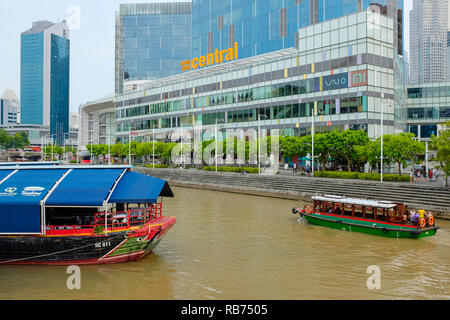 Clarke Quay am Singapore River, Singapur, Asien. Stockfoto